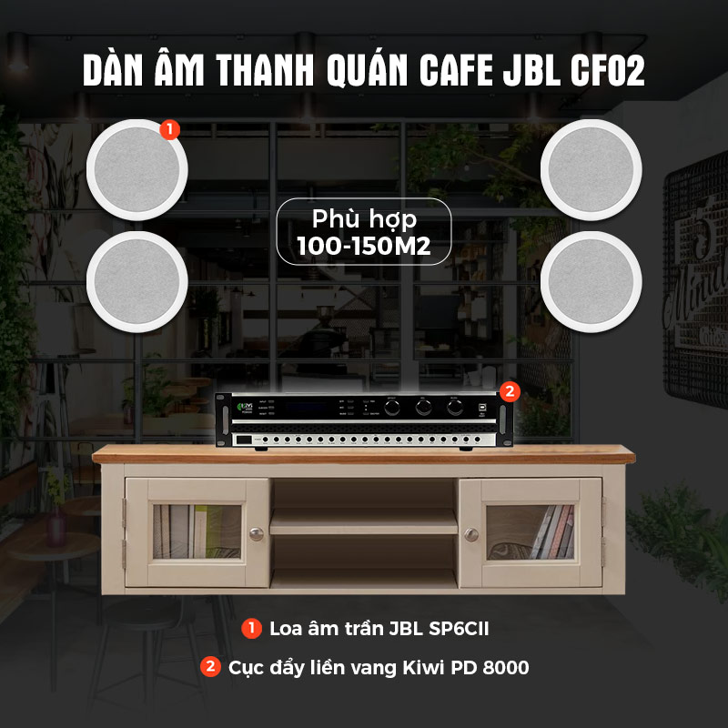 Dàn âm thanh quán Cafe giá rẻ JBL CF02