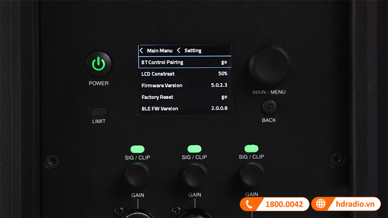 hệ thống núm điều khiển và màn hình LCD hiển thị