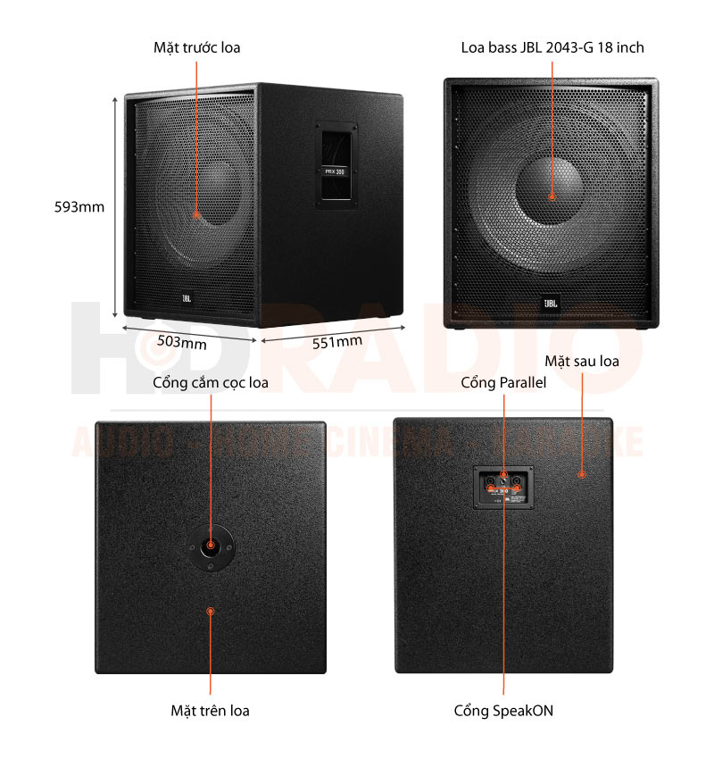 Chú thích loa JBL PRX318SD
