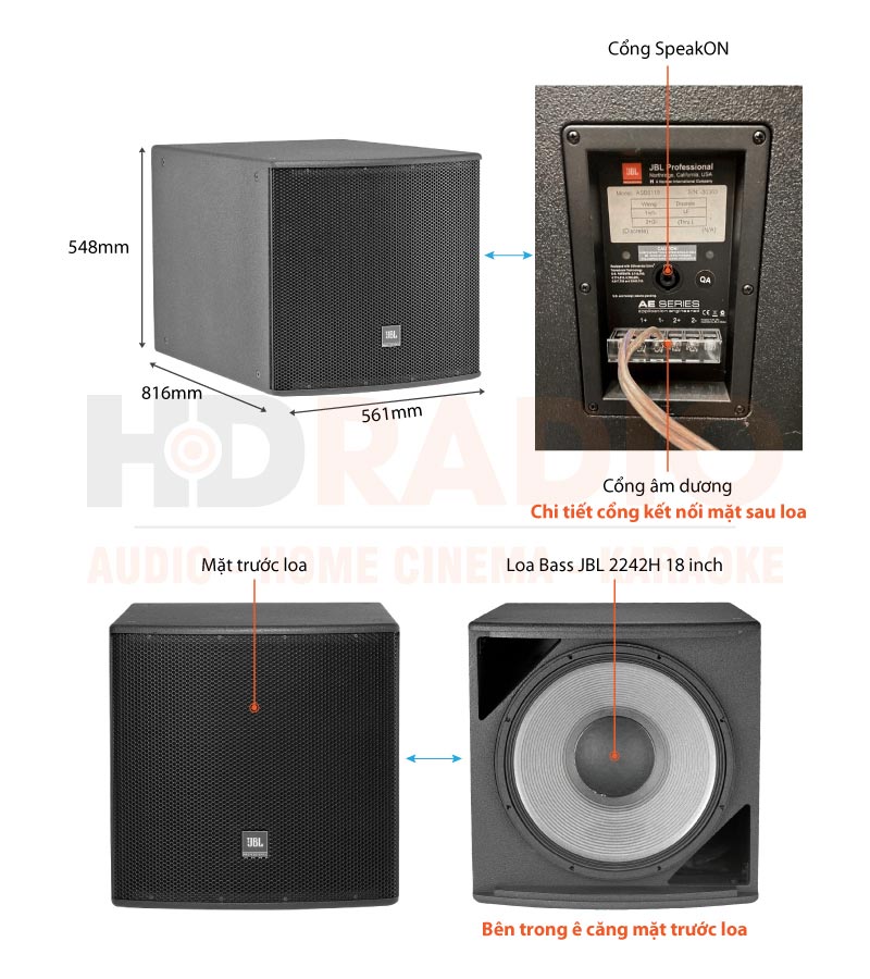 Chú thích loa JBL ASB 6118