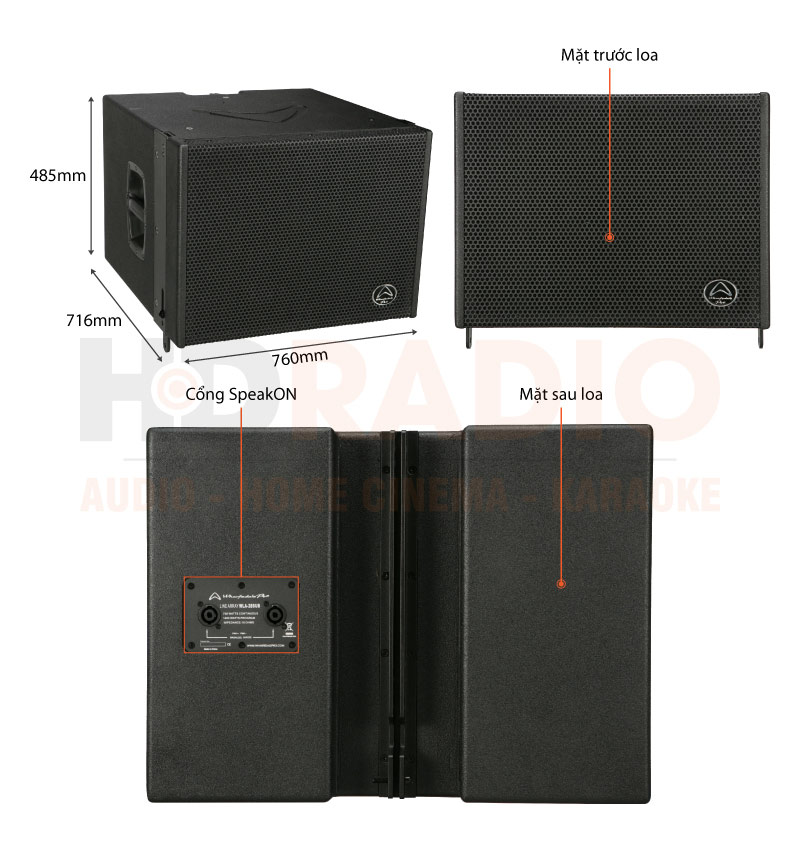 Chú thích loa line array Wharfedale WLA28SUB