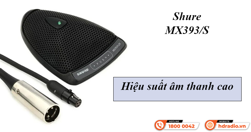 Micro mai rùa đa hướng Shure MX393/S Micro mai rùa đa hướng Shure MX393/S