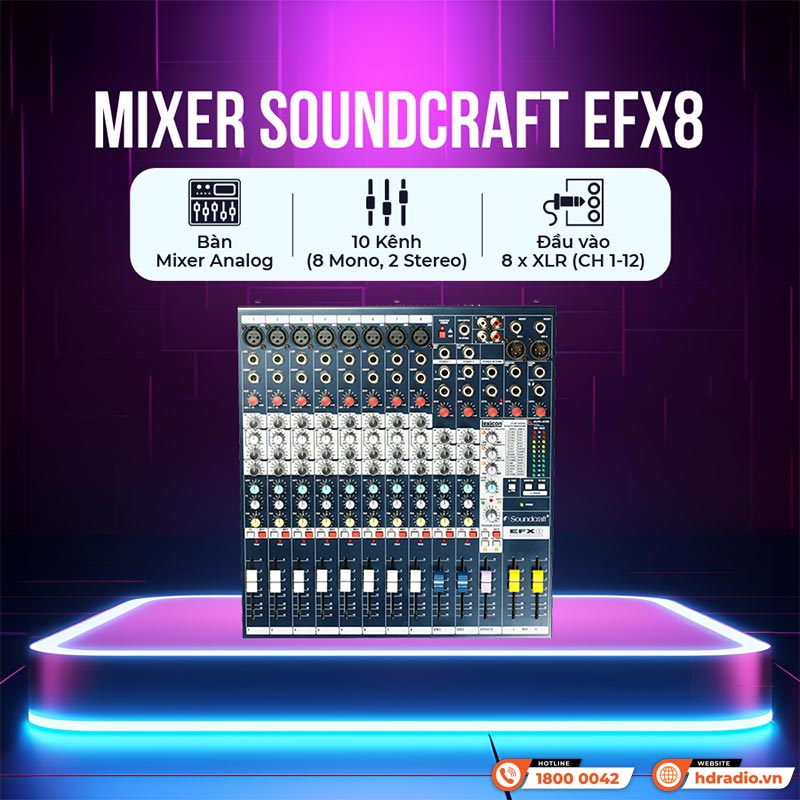 Bàn Mixer Soundcraft EFX8, 10 Kênh, Analog-1