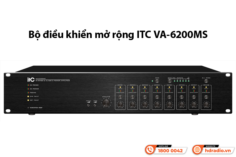 Bộ điều khiển mở rộng ITC VA-6200MS hỗ trợ 8 vùng loa