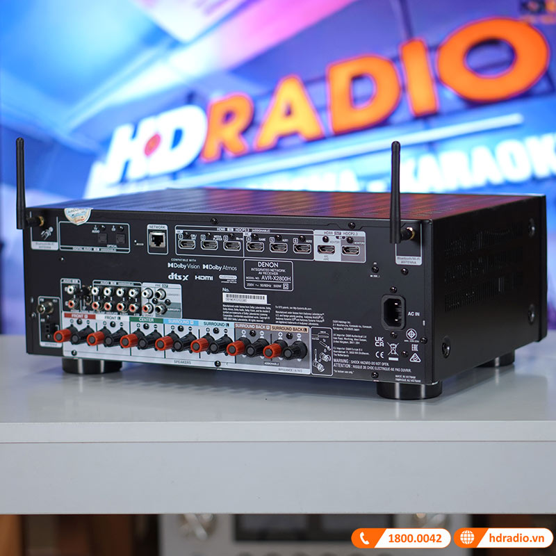 Amply Denon AVR-X2800H, 7.2 kênh, 95W (8 ohms), 8K Ultra HD, Bluetooth, USB, HEOS-7