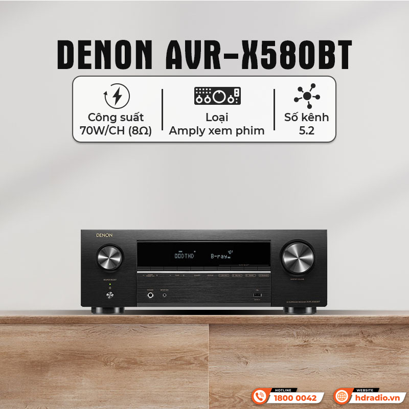 Tính năng của Amply Denon AVR-X580BT