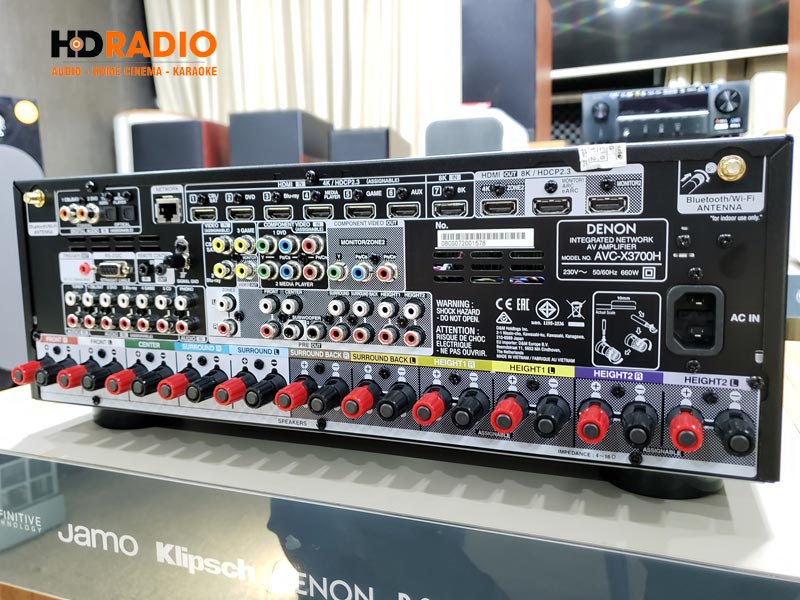 ảnh thực tế mặt sau amply Denon AVC X3700H
