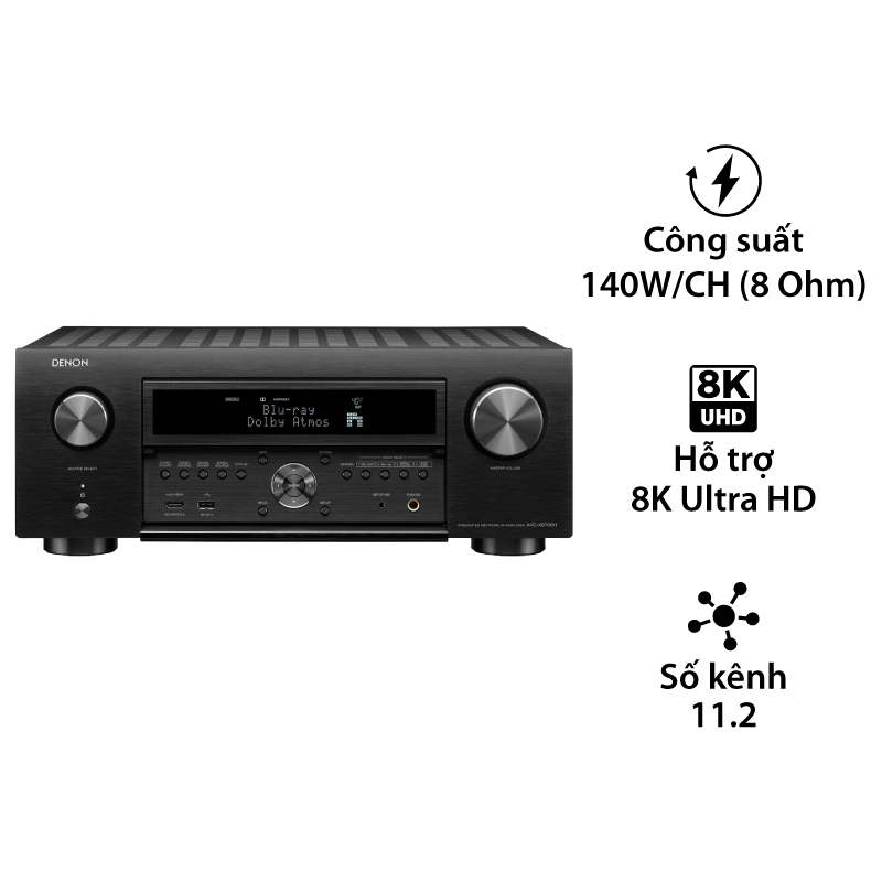 Amply Denon AVC-X6700H, 8K, 11.2 Kênh, 140W/CH, Bluetooth