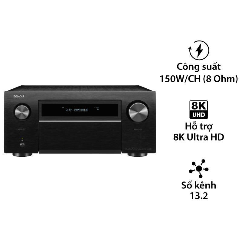 Amply Denon AVC X8500HA, 13.2 Kênh, 150W/CH, 8K, Bluetooth