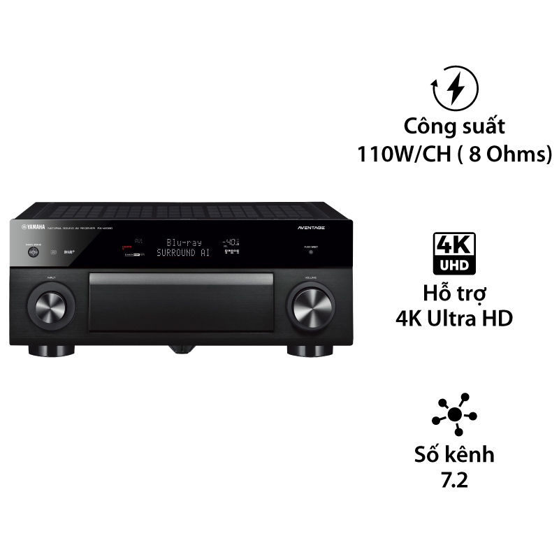 Amply Yamaha RX-A1080, 4K Ultra HD, 7.2 Kênh, 110W/CH, Bluetooth