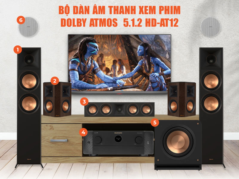 Bộ dàn âm thanh xem phim Dolby Atmos 5.1.2 HD-AT12