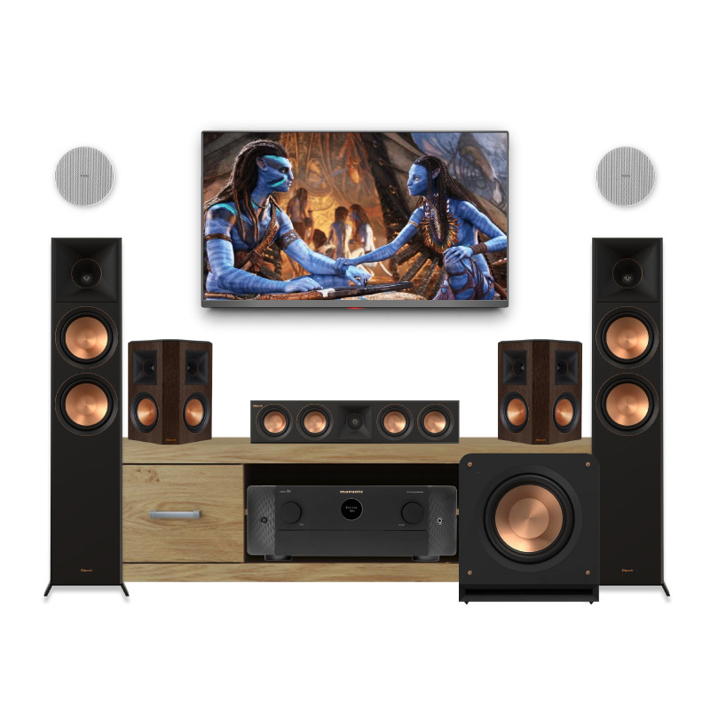 Bộ dàn âm thanh xem phim Dolby Atmos 5.1.2 HD-AT12 (Marantz Cinema 50, Klipsch RP-8000F II, RP-504C II, RP-502S II, RP-1200SW, Atmos Piega in-ceiling 5.25)