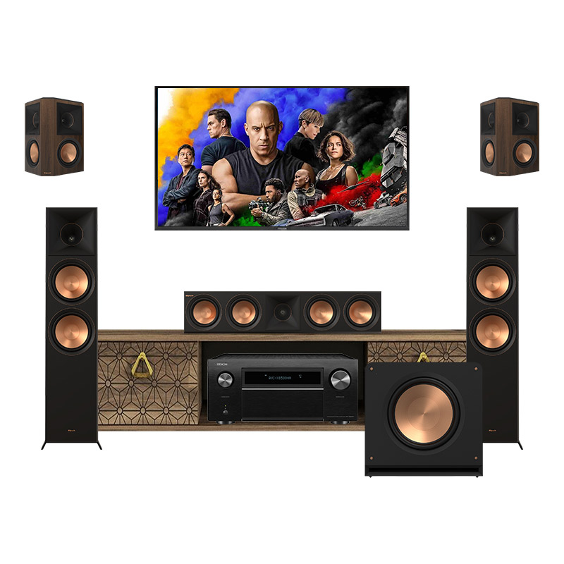 Bộ dàn âm thanh xem phim Dolby Atmos 5.1.2 HD-AT14 (Klipsch RP-8060FA II, RP-504C II, RP-502S II, RP 1600SW, Denon AVC X8500HA)