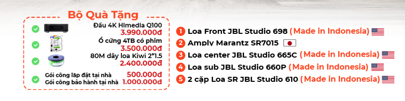 các thiết bị trong dàn xem phim 7.1 Marantz, JBL AT29