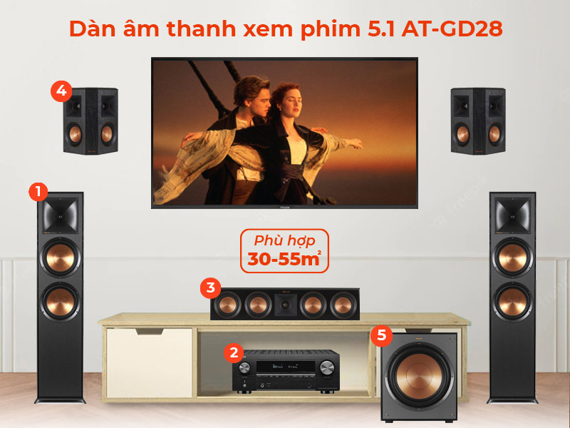 Bộ dàn âm thanh xem phim 5.1 AT-GD28 
