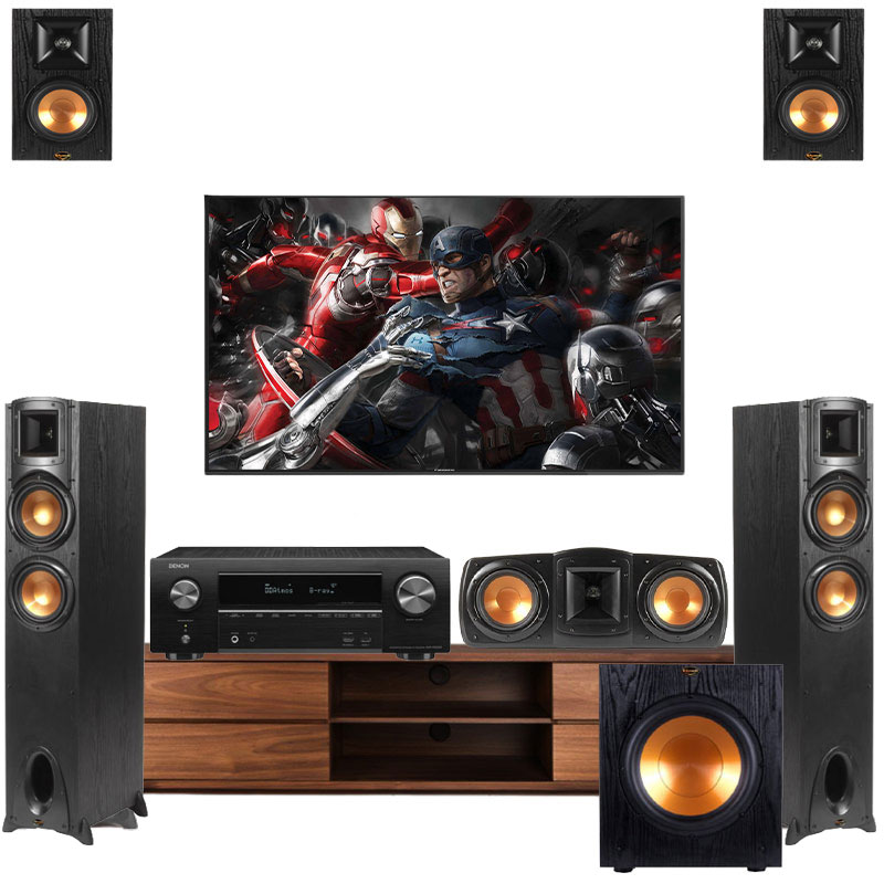 Bộ dàn âm thanh xem phim 5.1 Denon, Klipsch AT-GD32 (Denon AVR-X1600H, Klipsch Synergy Black Label F200, B100, C200, SUB100)