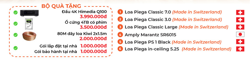 các thiết bị trong Dàn xem phim Dolby Atmos 5.1.2 Denon Marantz, Piega DB17