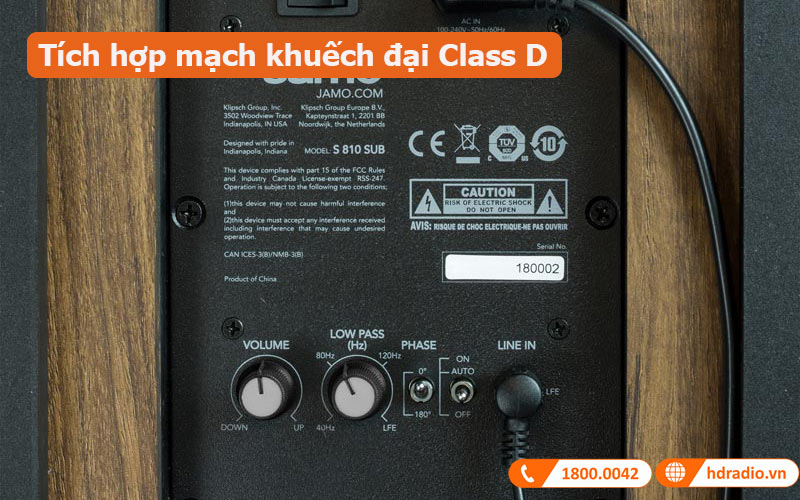 Loa sub Jamo S810 tích hợp mạch class D