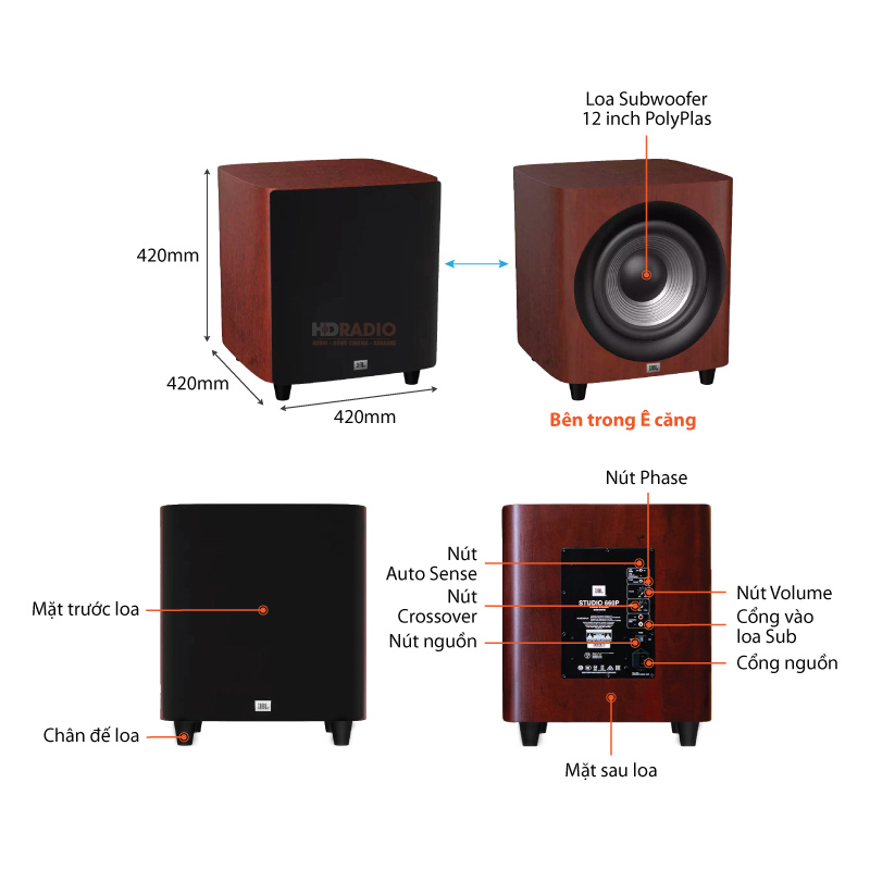 chu thich loa sub jbl studio 660p