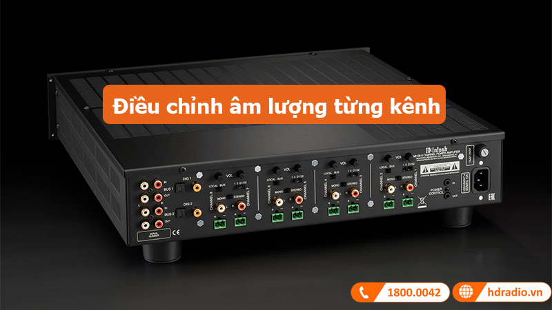Power Amply McIntosh MI128 điều chỉnh âm lượng
