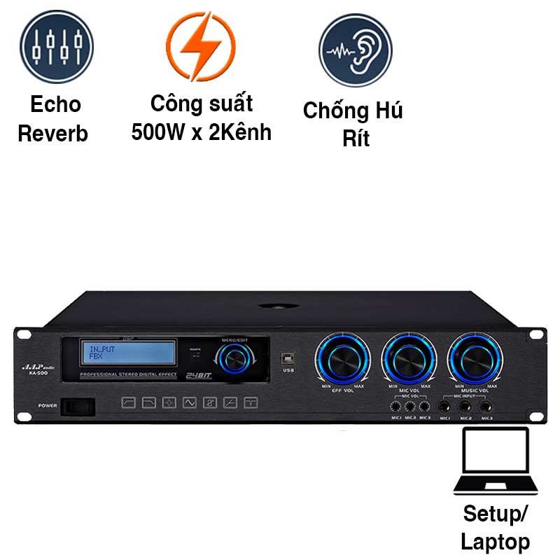Amply Karaoke AAP KA 500 (500Wx2Kênh, DSP chống hú, 20Kg)