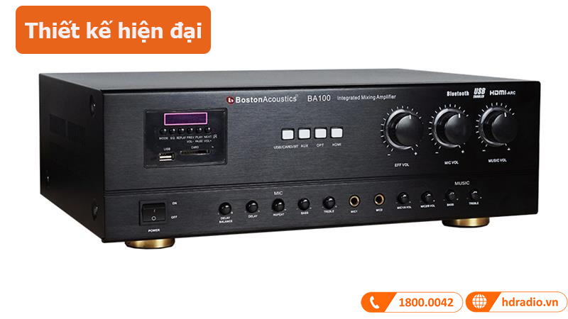 Amply Boston Acoustics BA100 thiết kế hiện đại 