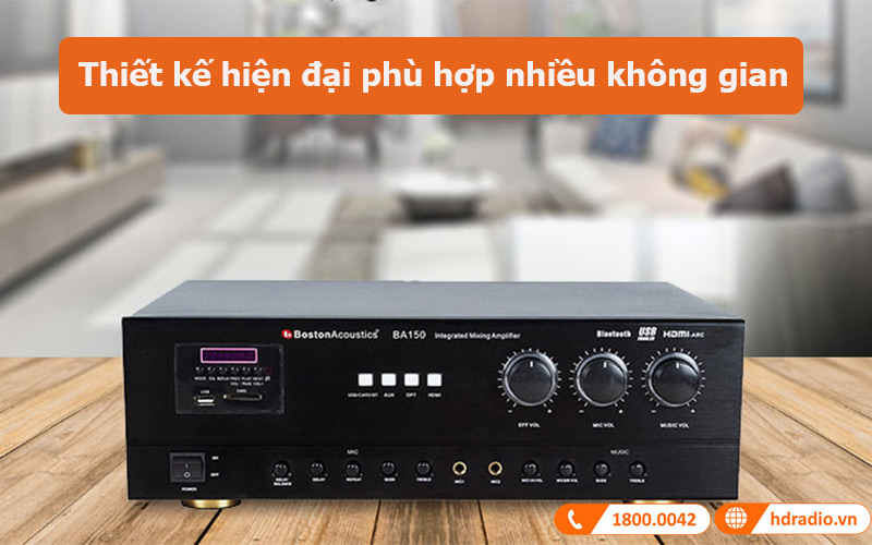 Amply Boston Acoustics BA150 thiết kế hiện đại phù hợp nhiều không gian