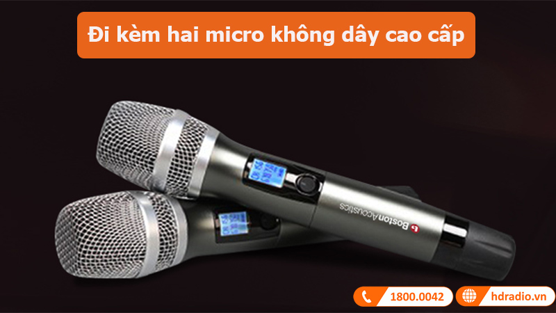 Amply Boston Acoustics BA400 đi kèm 2 micro không dây