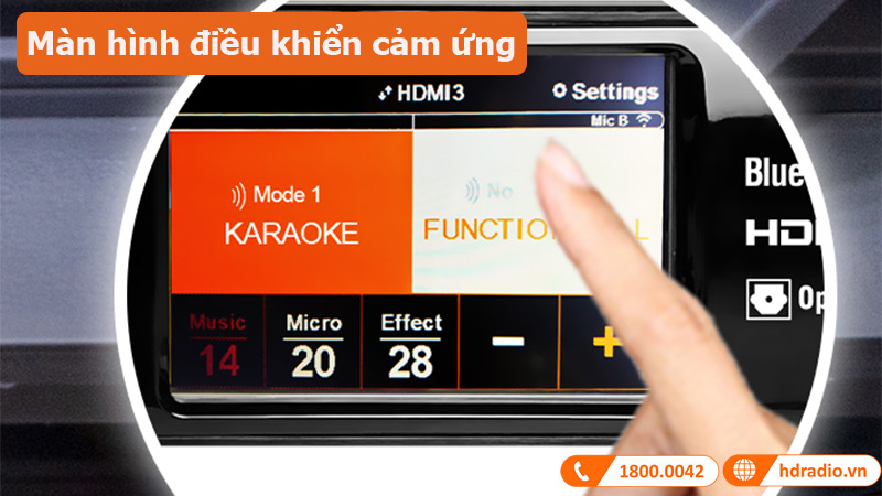 Amply Boston Acoustics BA400 tùy chỉnh bằng màn hình cảm ứng