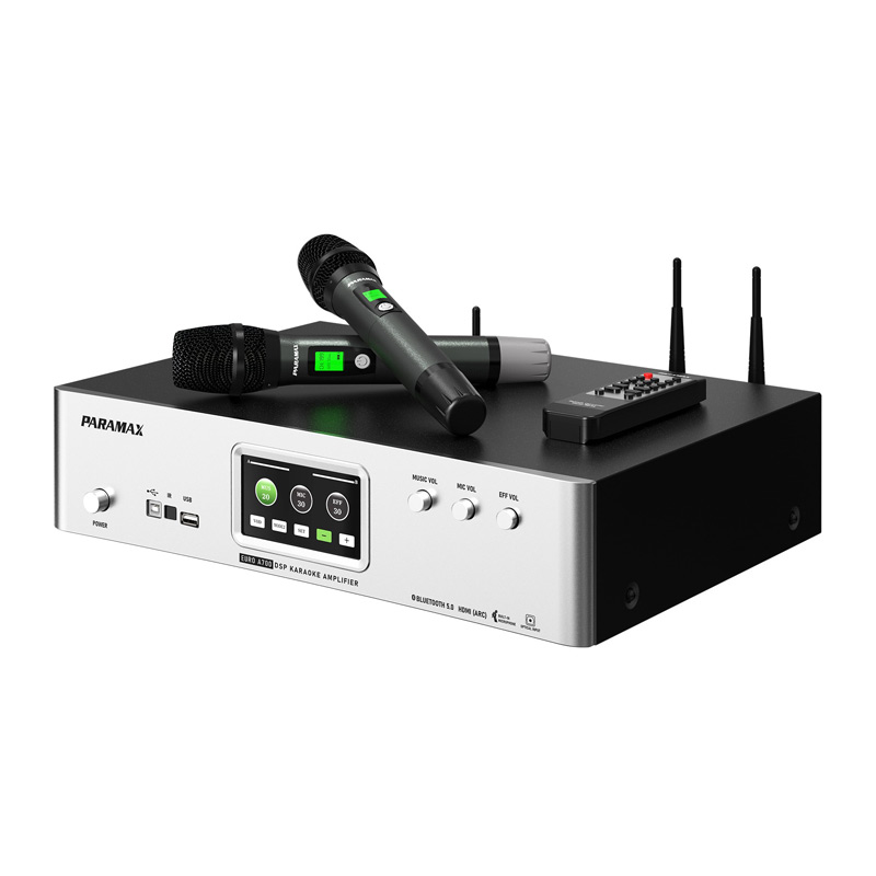 Amply Paramax EURO A700, 2 Kênh, 700W, 8Ohms, Bluetooth 5.0, HDMI, USB, Kèm 2 micro không dây-2