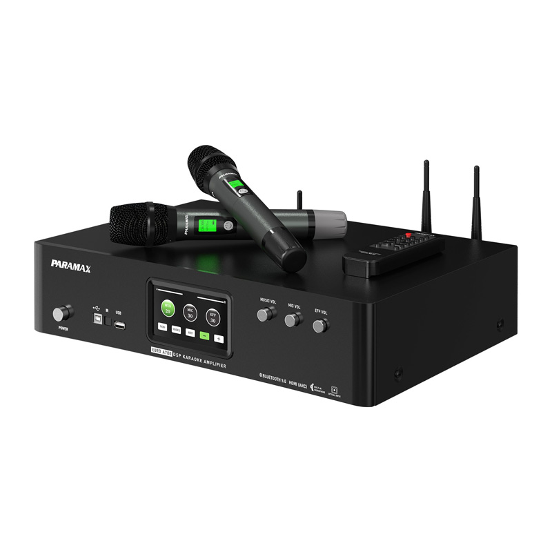 Amply Paramax EURO A700, 2 Kênh, 700W, 8Ohms, Bluetooth 5.0, HDMI, USB, Kèm 2 micro không dây-5