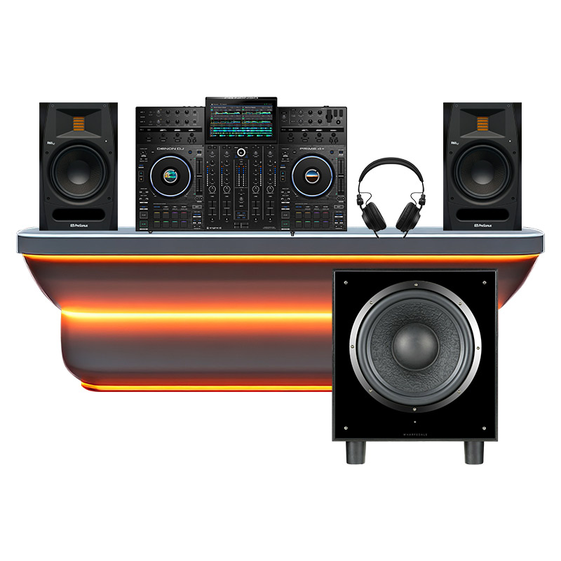 Dàn âm thanh DJ Denon, PreSonus, Pioneer, Wharfedale DHD213 (Prime 4+, PreSonus R65 V2, HDJ CX, SW12)