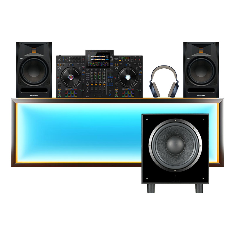 Dàn âm thanh DJ AlphaTheta, Sennheiser, PreSonus, Wharfedale DHD345 (XDJ-AZ, VM80, Momentum 4 Wireless, R80 V2, SW12)