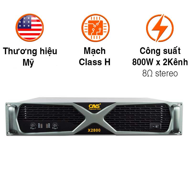 Cục đẩy công suất CAVS X2800, 800W x2 Kênh, Class H