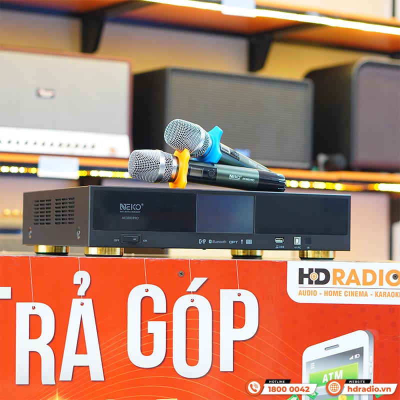 Cục Đẩy Liền Vang Neko AK3800 Pro, 700W x 2 Kênh, Màn Hình Cảm Ứng, Bluetooth-2