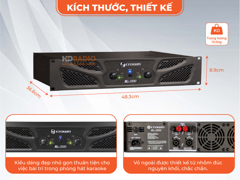 Cục Công Suất Crown XLi 2500 Chi tiết