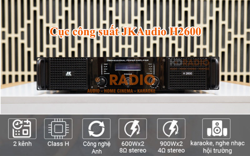 cuc day cong suat jkaudio h2600 trong dan karaoke jbl hk39