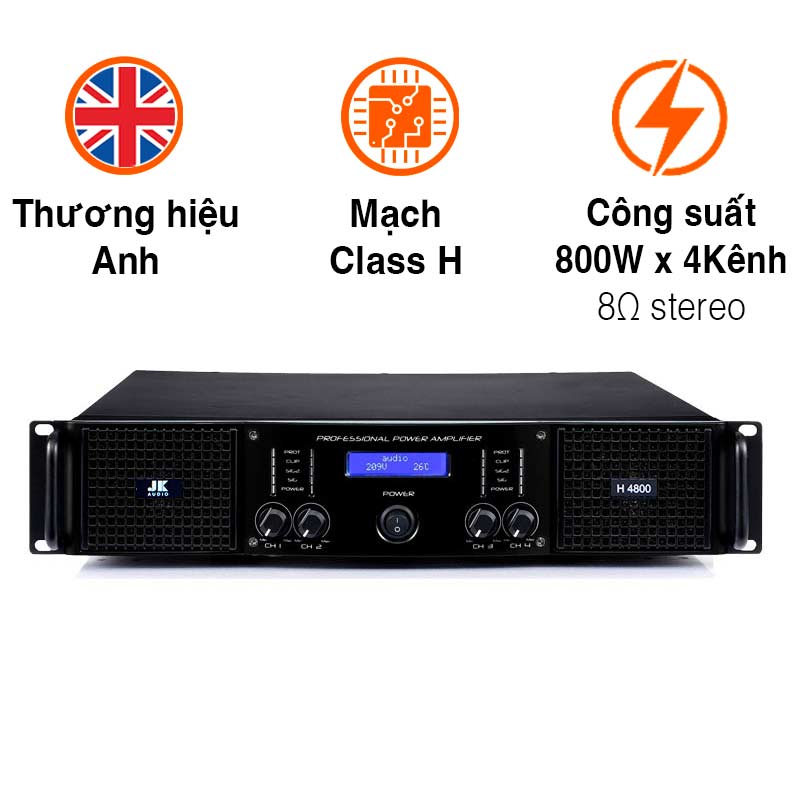Cục công suất JKAudio H4800, 800W x 4 Kênh, Class H