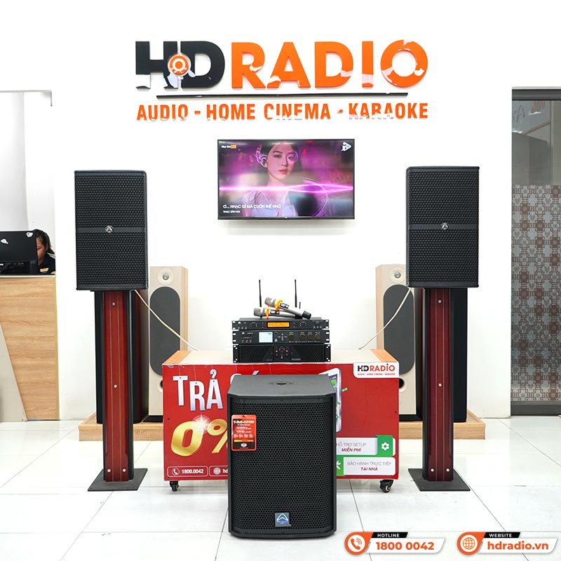 Dàn Karaoke cao cấp HDR41 (Wharfedale Wh12 , Công suất, vang số,  Micro JKaudio B9, Sub)-10
