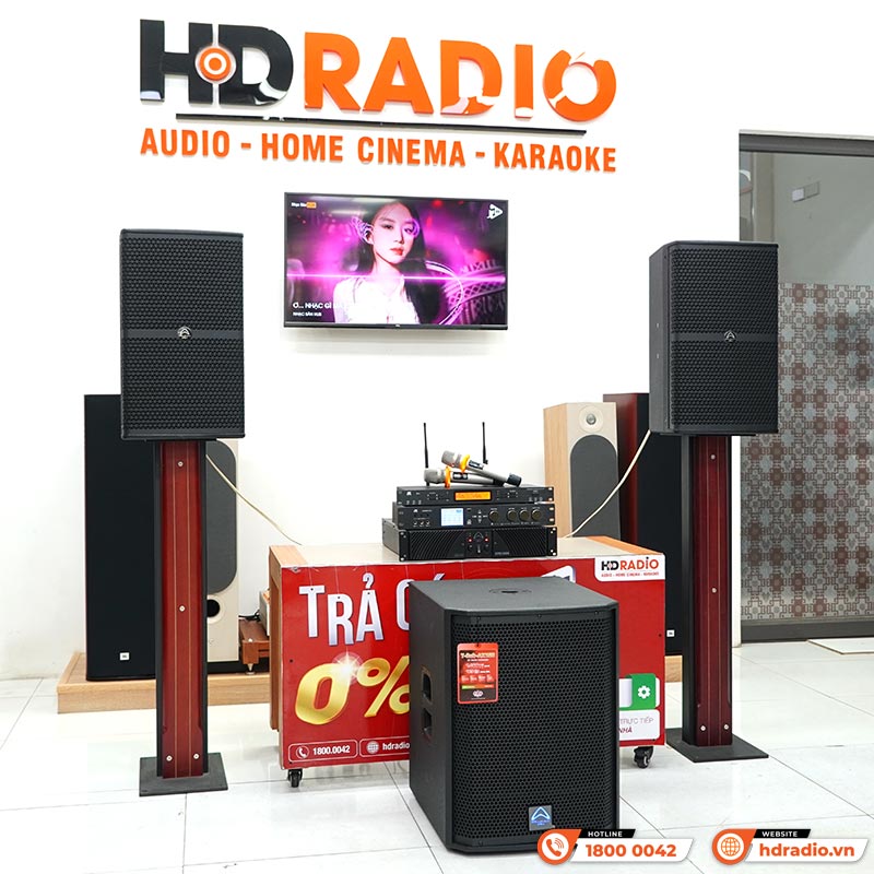 Dàn Karaoke cao cấp HDR41 (Wharfedale Wh12 , Công suất, vang số,  Micro JKaudio B9, Sub)-9