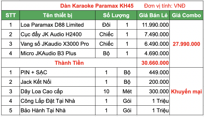 Dan Karaoke Paramax KH45