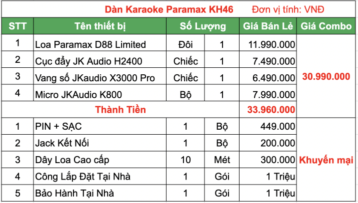 Dan Karaoke Paramax KH46