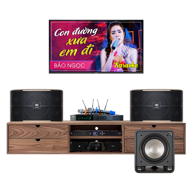 Dàn Karaoke JBL Gia Đình GD51 (Loa Pasion 10, JK H2400,  Vang Jk X6000 Plus, MicJK B3 Plus, Sub Polk HTS10)