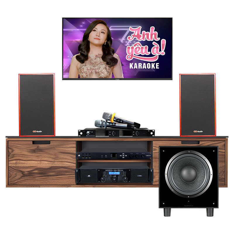Dàn karaoke gia đình KGD120 (Gutin GDL 6612, JKAudio X6000 Plus, B9, sub Wharfedale SW12)