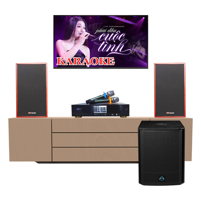 Dàn karaoke gia đình KGD126 (Gutin GDL 6612, Neko AK3900 Pro, sub Wharfedale AX15B)