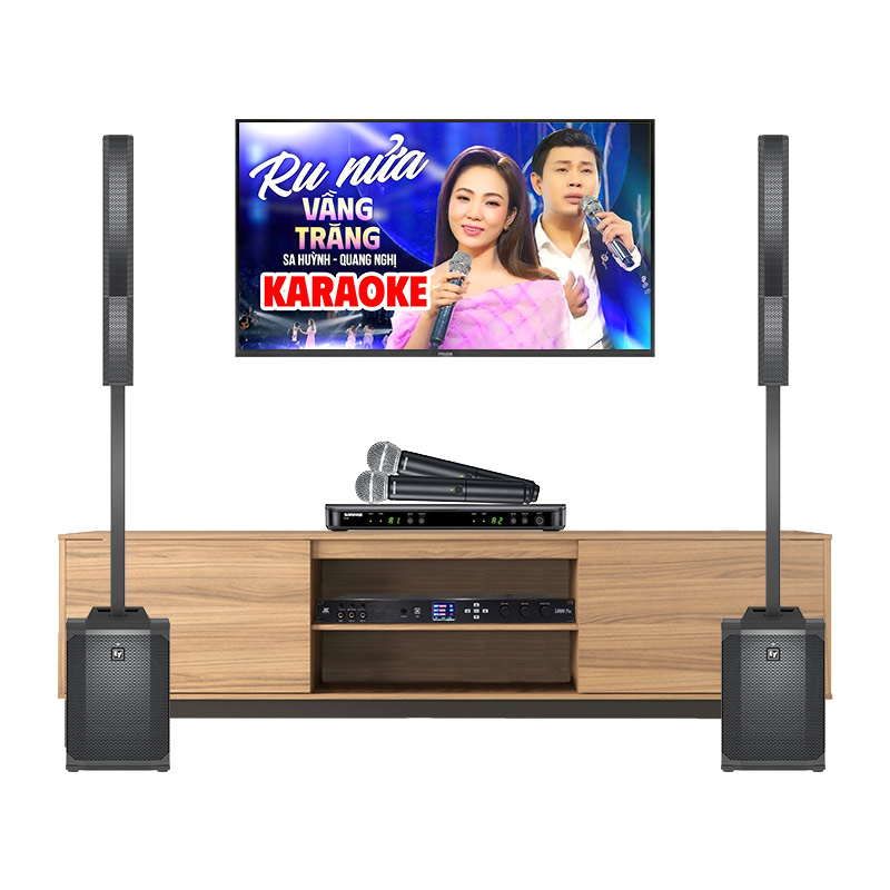 Dàn karaoke gia đình KGD212 (Electro voice Evolve 50, Shure BLX288A/SM58, JKaudio X6000 Plus)