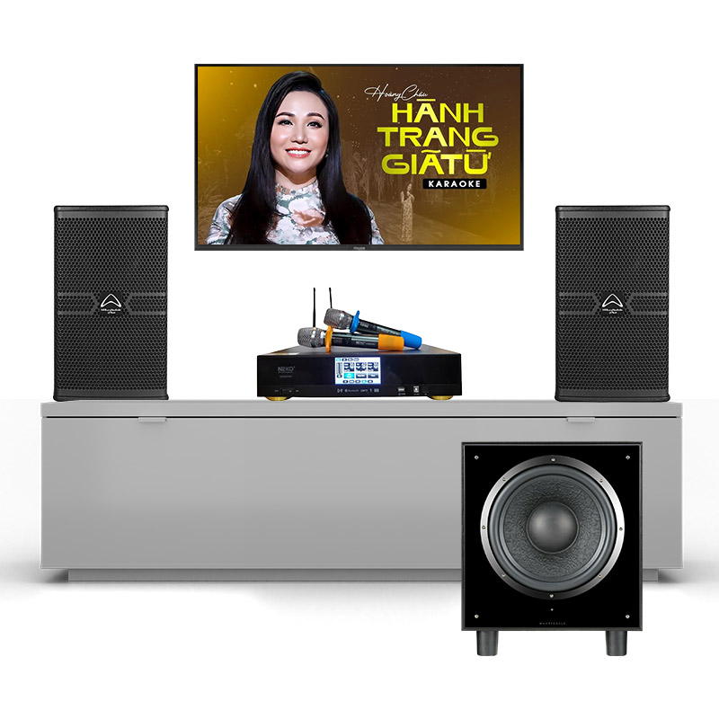 Dàn karaoke gia đình KGD28 (Wharfedale ANGLO E10, Neko AK3900 Pro, Wharfedale SW12)