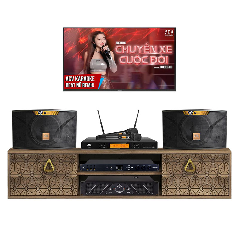 Dàn karaoke gia đình KGD297 (JBL Ki110 Gold Edition, Wharfedale XR2500, JKAudio X6000 Plus, K500)