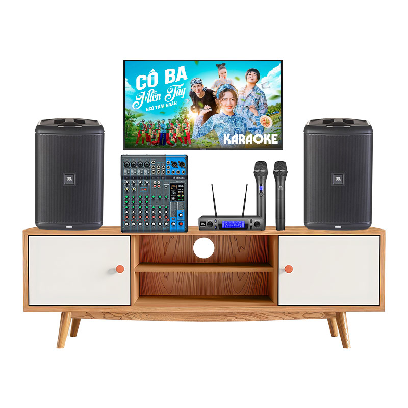 Dàn karaoke gia đình KGD57 (JBL Eon One Compact, Yamaha MG10XU, JKAudio B3 Plus)