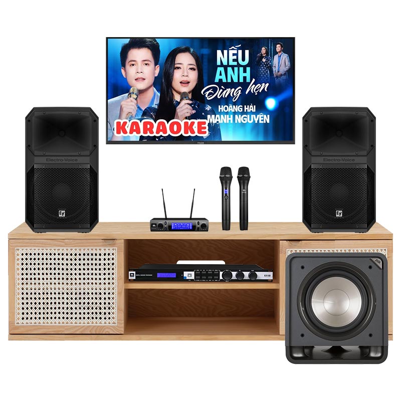 Dàn karaoke gia đình KGD96 (Electro voice Eviva 12P, JBL KX180A, JBL VM300, Polk Audio HTS12 )